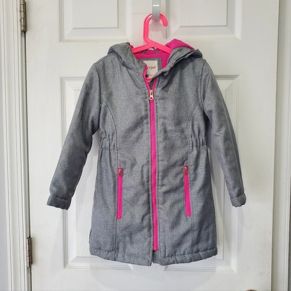 Cat & Jack Jacket Girls Size XS 4/5 Gray Pink